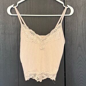 Cute Grey Gray Women's Stretchy Lace Trim Camisole Size S